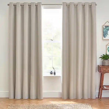 Furn Eyelet Curtains Dawn Blackout Linen W:229xL:183cm
