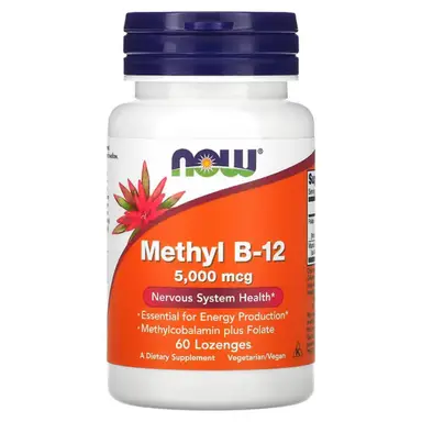 NOW Foods Methyl B-12 with Folic Acid, 5000mcg - 60 Lozenges