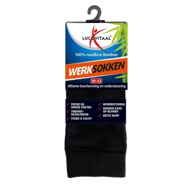 Lucovitaal Bamboe Werk- & Sportsokken, Thermo, Ademend, Anti-geur, Maat 39-42