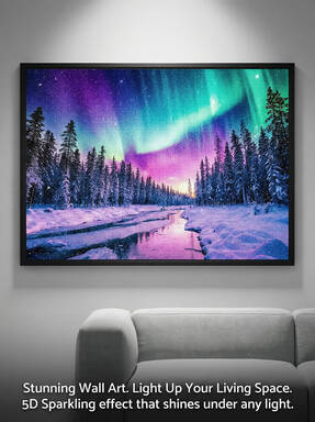 JU7CER Adult 5D Full Drill Diamond Painting Kit - Large Aurora Round Diamond DIY Craft for Beginners | 11.81×19.69 Inches (30×50cm)