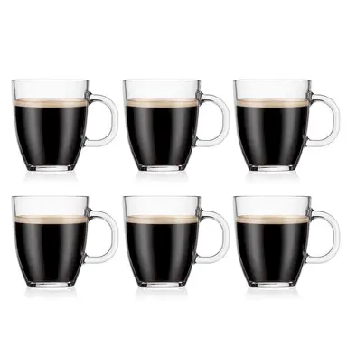 Bodum BISTRO Set of 6 - 350ml Coffee Glass Mugs