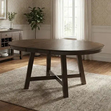 Dining Table Roseville Extendable Round/Oval 115x115-154cm Walnut