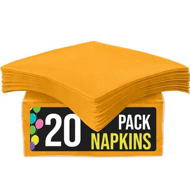 Unique Party Lunch Napkins, Neon Yellow, 20 Pack