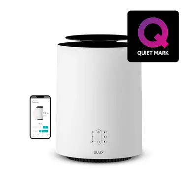 Duux ThreeSixty 2 Electric Heater – Smart Ceramic Fan, 1800W Power, 360° Oscillation – White, DXCH08UK