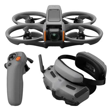 DJI Avata 2 Fly More Combo (1 Akku), FPV Drohne mit 4K Kamera, immersive Erfahrung, integrierter Propellerschutz, einfache Flip-/Roll-Manöver, inkl. Goggles 3 und RC Motion 3, für POV-Inhalte, Schwarz