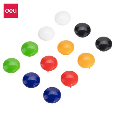 Deli Magnetic Dots, Office Bulletin Board Supplies, 20mm Diameter, Assorted Colors, 1-Tube