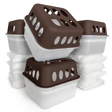 Ultra Fresh Feuchtigkeitsstopper mit Nachfüllbeutel Granulat Luftentfeuchter Box Trockenmittel inkl. 400g Feuchtigkeitsabsorber | Entfeuchtung & Geruchsentfernung