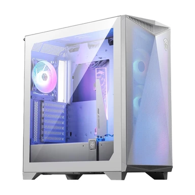 MSI MPG GUNGNIR 300R Airflow White Midi-Tower-PC-Gehäuse - E-ATX-kompatibel, Grafikkartenhalter, umschaltbarer Halter, ARGB-PWM-Lüfter, Staubfilter, Kabelverwaltung, USB 3.2 Gen 2x2 Type-C