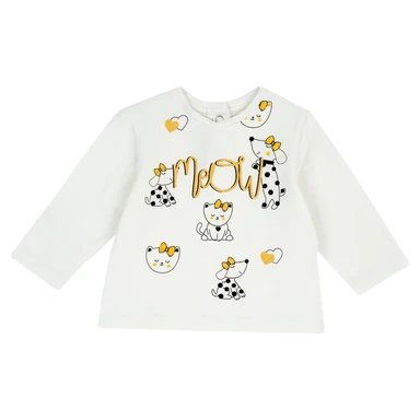 Chicco langarm T-shirt - 68 - Naturel