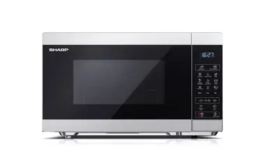 SHARP Digital Microwave with Grill - 28L, Silver, 900W with 1000W Grill Function, 11 Power Levels, ECO Mode, Defrost Function, YC-MG81U-S