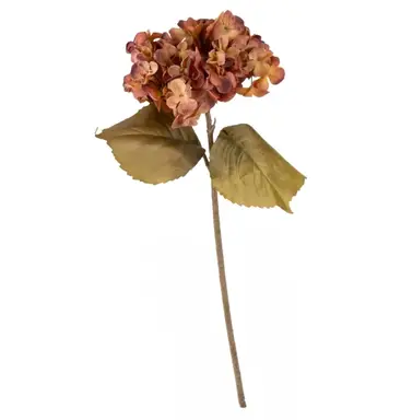 Candlelight Artificial Hydrangea Flower Stem Red 46cm