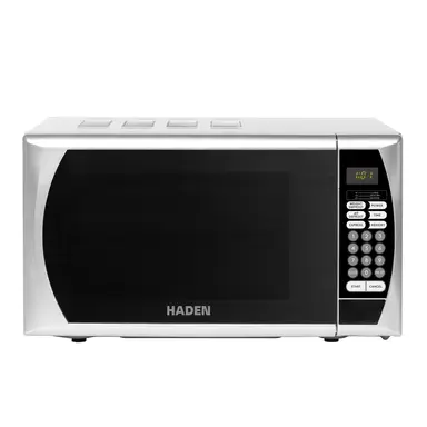 Haden Solo Microwave Oven - 20L, 800W, Silver, 9 Power Levels, Defrost & Express Functions​, Perfect for Small Kitchens