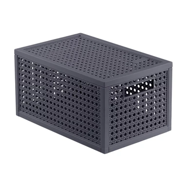 Curver Kaya opbergmand - 7 L - 18,8 x 30 x 15,4 cm - antraciet - premium opbergoplossing, duurzaam kunststof, moderne opberging voor thuis