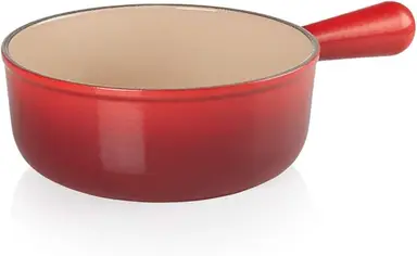 LE CREUSET Emaille Gusseisen-Fondue-Topf Kirschrot 20cm für Käse- und Schokoladenfondue