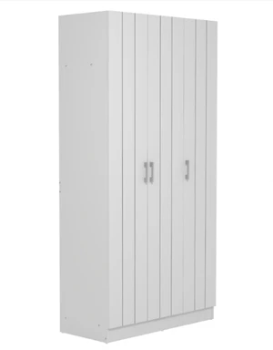 Galano Donna 3-Türiger Kleiderschrank mit Rillenoptik – L 90 x B 39,7 x H 180 cm, für Schlafzimmer – Weiß