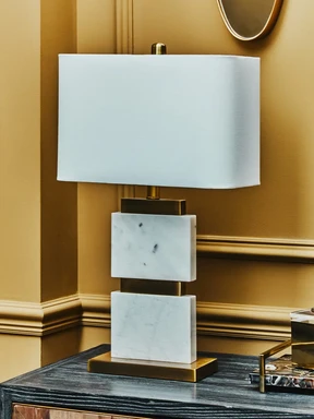 Fifty Five South Table Lamp Eira Marble White/Gold 66cm