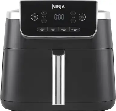 Ninja PRO Air Fryer Heißluftfritteuse, 4,7L Airfryer, Einzelkorb-Heißluftfritteuse, 4-in-1, für 1-2 Portionen, Digital, Kochen aus dem Gefrorenen, Antihaft-Schublade & Crisper Korb, Schwarz AF140EU
