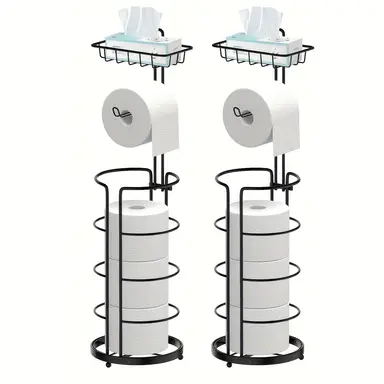 SRD 0206 Support pour papier toilette et essuie-tout à plusieurs niveau, Type A - Noir