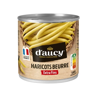 D'AUCY Haricots beurre extra fins - 220 g
