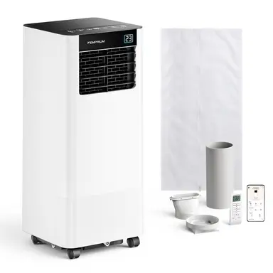 Temprium 7000 BTU Climatiseur Mobile Intelligent, Climatiseur Économe en Énergie 3 en 1, Contrôle par Application/Télécommande, Minuterie 24 H, Idéal pour Pièces Jusqu'à 20 m², Kit Fenêtre Inclus, Classe Énergétique A