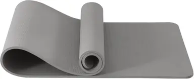 Miss Lulu Good Nite Yoga Mat Exercise Mats Workout Pilates Fitness Mat for Women Men Non-Slip Thick 10mm High Density Gymnastics Mats with Carry Strap Tpe 183 x 61 x 1cm (Green/Black) Grey