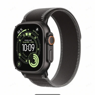 APPLE Watch Ultra 3 GPS + Cellular 49mm Schwarzes Titangehäuse mit Schwarz/Kohle Trail Loop - M/L