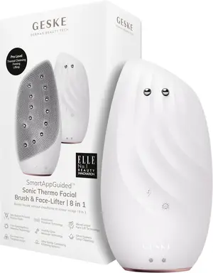 Geske slimme app-gestuurde 8-in-1 sonische thermo- en liftende gezichtsborstel - wit, 1 stuk