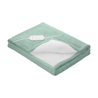 Medisana HB 417 couverture chauffante en fausse fourrure verte, 9 niveaux de chaleur, 180 x 130 cm