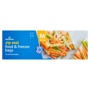 Morrisons Medium Zip Seal Food & Freezer 25 Bags