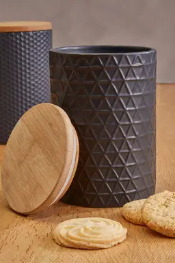 Maison by Premier Dolomite and Matt Black Tri Canister