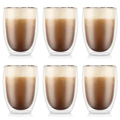 Bodum PAVINA Set of 6 - 350ml Double Walled Thermo Glasses - Medium