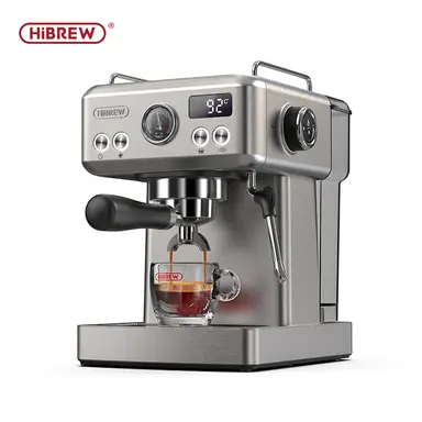 HiBREW H10A Machine à expresso semi-automatique 20 bars, porte-filtre 58 mm, réglage de la température et boîtier en métal
