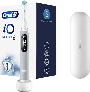 ORAL-B iO Series 6 Grijs Opaal - Elektrische tandenborstel - Slimme detectie Tandvleesverzorging