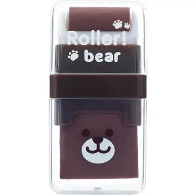 M&G Pencil Eraser with Clean-Up Roller and Cover, Cute Animal Rubber Eraser for Kids, Cartoon Eraser for School, Office, and Home Supplies, Brown Bear