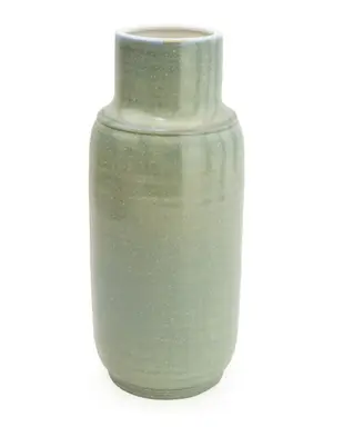 Candlelight Vase Bottle Neck Glazed Green H:29cm
