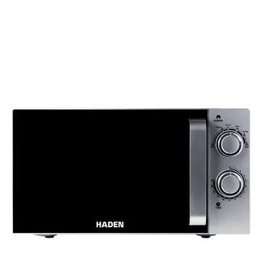 Haden Silver Chester Solo Microwave - 20L, 700W, 6 Power Levels, 30Mins Timer - Easy to Clean Interior