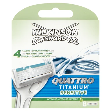 Wilkinson Sword Quattro Titanium Sensitive navulmesjes - 8 stuks
