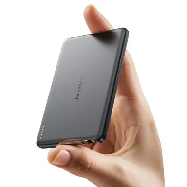 MOVESPEED Power Bank, 5000mAh, 15W Output with Type C & Magnetic Wireless Charging, Ultra Slim S05