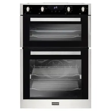 STOVES ST BI902MFCT Double Electric Built-In Oven， Stainless Steel， A Rated