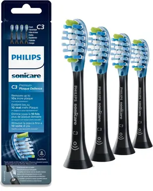 Philips Sonicare HX9044/33 C3 Plaque defense zwart 4 pack
