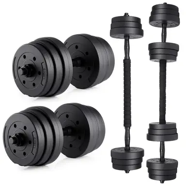 Ensemble d'haltères et d'une barre d'haltérophilie réglable de 20 kg, haltères pour le fitness à domicile pour un entraînement complet du corps
