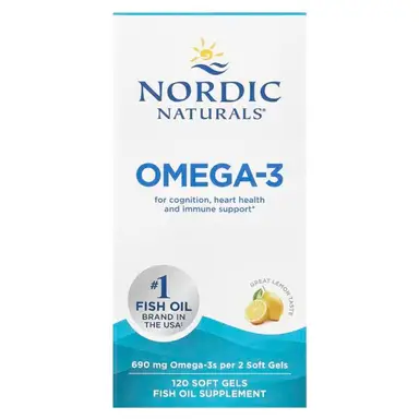 Nordic Naturals Omega-3 Fish Oil Heart & Brain Support 690mg Lemon Flavour - 120 Softgels