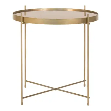 HOUSE NORDIC Table basse ronde en verre et laiton - Ø 48 x H 48 cm