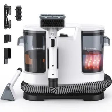 Lubluelu V8 kabelgebundener Teppichreiniger mit 15.000 Pa Saugkraft, 1400 W Heißwasserauflagepolster- und Fleckenreinigungsmaschine, großer Wassertank und langer Stromkabel für Teppiche, Sofa und Auto-Innenraum, inkl. 9 Zubehörteilen, 44 x 33 x 20 cm, 4,2 kg