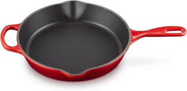 Le Creuset gietijzeren koekenpan en serveerpan - 26 cm, kersenrood