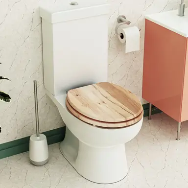 Croydex Flexi-Fix Toilet Seat Corella Oval - Grey Oak