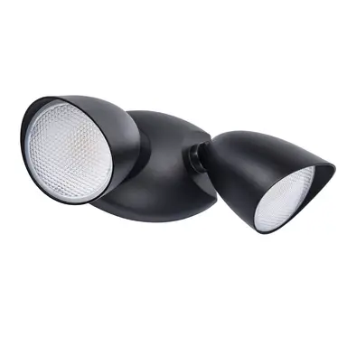 LUTEC 1800Lumen 20Watt Dual-Head Floodlight Outdoor, Full Metal Design, Waterproof Exterior Security Wall Light 4000K for patio, Garden, Yard-Black