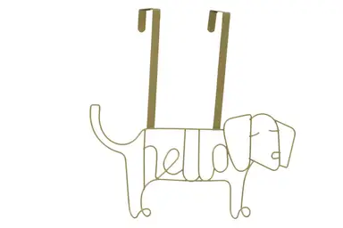 Maison by Premier Stylish Design Gold Finish Sausage Dog Hanger, Versatile Storage Over Door Hooks, Sturdy Hanging Hooks