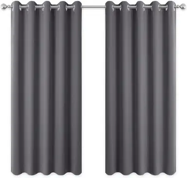 PONY DANCE Ösenvorhänge Verdunkelung, B 168 x L 137 cm, 2 Paneele, Grau