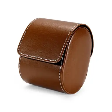 Boîte à montres Oirlv, boîte de rangement en cuir de luxe pour montres 1 fente Étui de voyage pour une seule montre Boîte à bijoux cadeau pour homme et femme Noël Anniversaire Anniversaire (Marron, Noir), Idée de cadeau